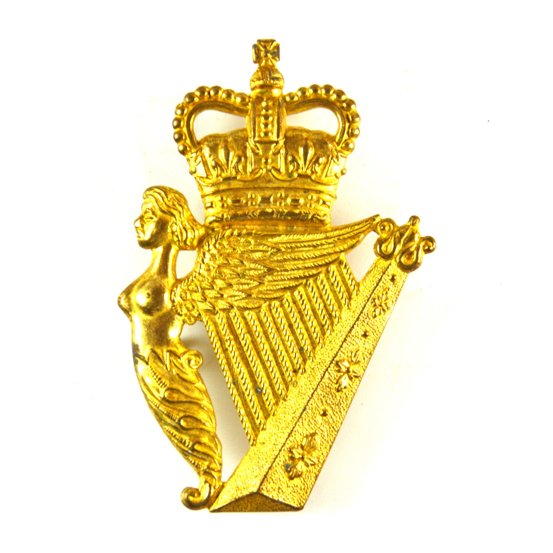 Ulster Defence Force (UDR) Gilt Piper Caubeen Cap Badge (1970–1992 Pattern)