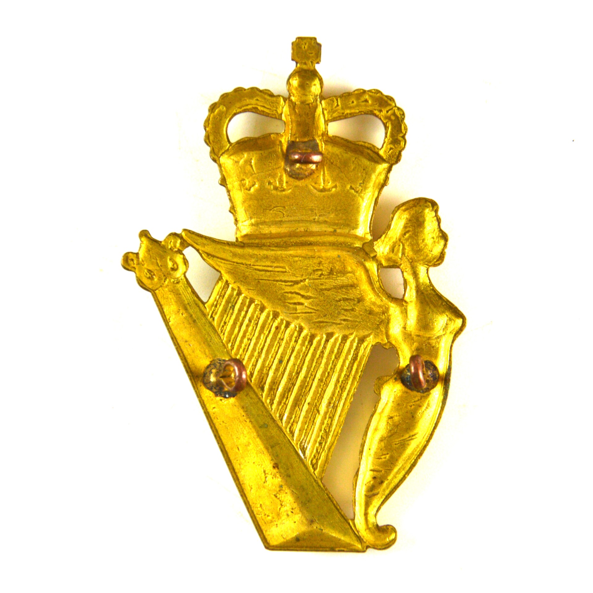 Ulster Defence Force (UDR) Gilt Piper Caubeen Cap Badge (1970–1992 Pattern) - Image 2