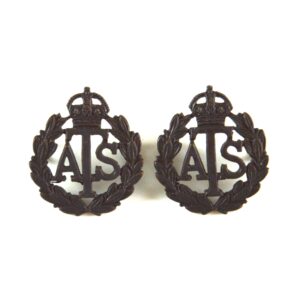 Auxiliary Territorial Service (ATS) Officer Service Dress Collar Badges, Pair (1938-1949 Pattern) - Original