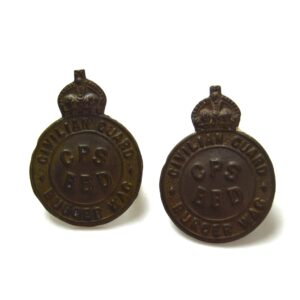South African Civil Protection Service, Civilian Guard Collar Badges, Pair - WWII Pattern