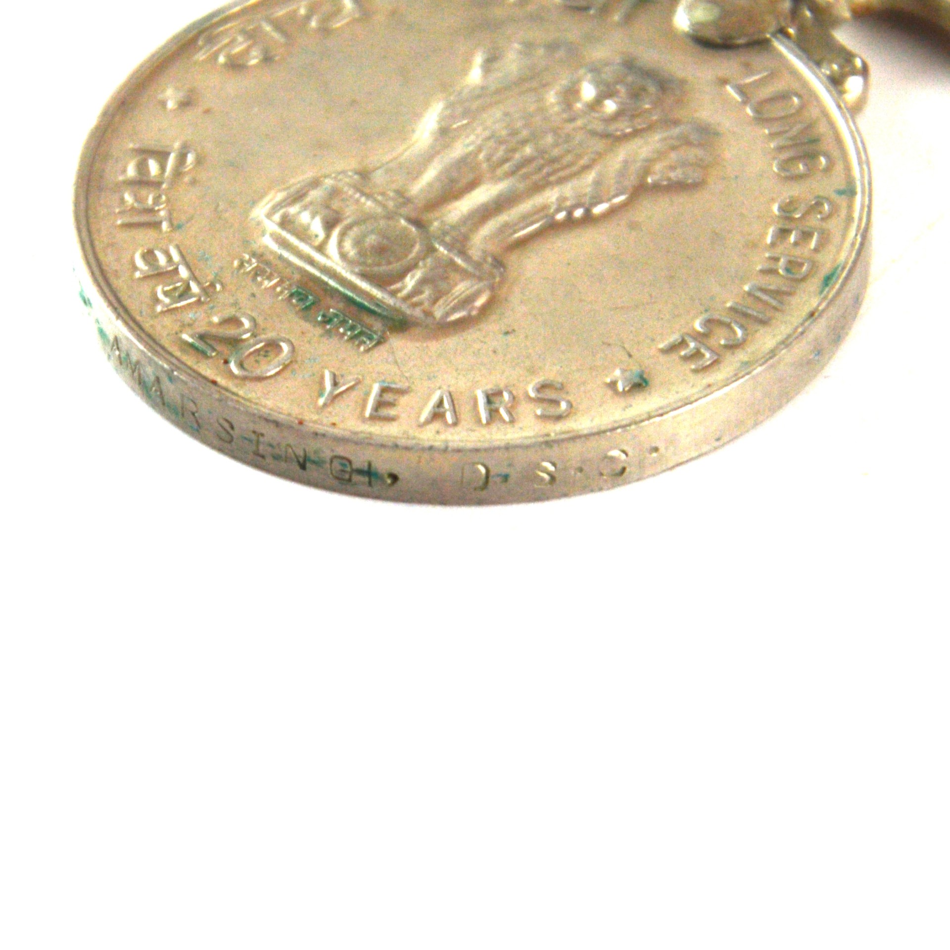 Indian 20 Year Long Service Medal, Sepoy Amar Singh, Defence Security Corps - Image 3