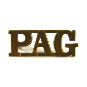 South African Prince Albert's Guard (PAG) Brass Shoulder Title (1894–1913 Pattern)