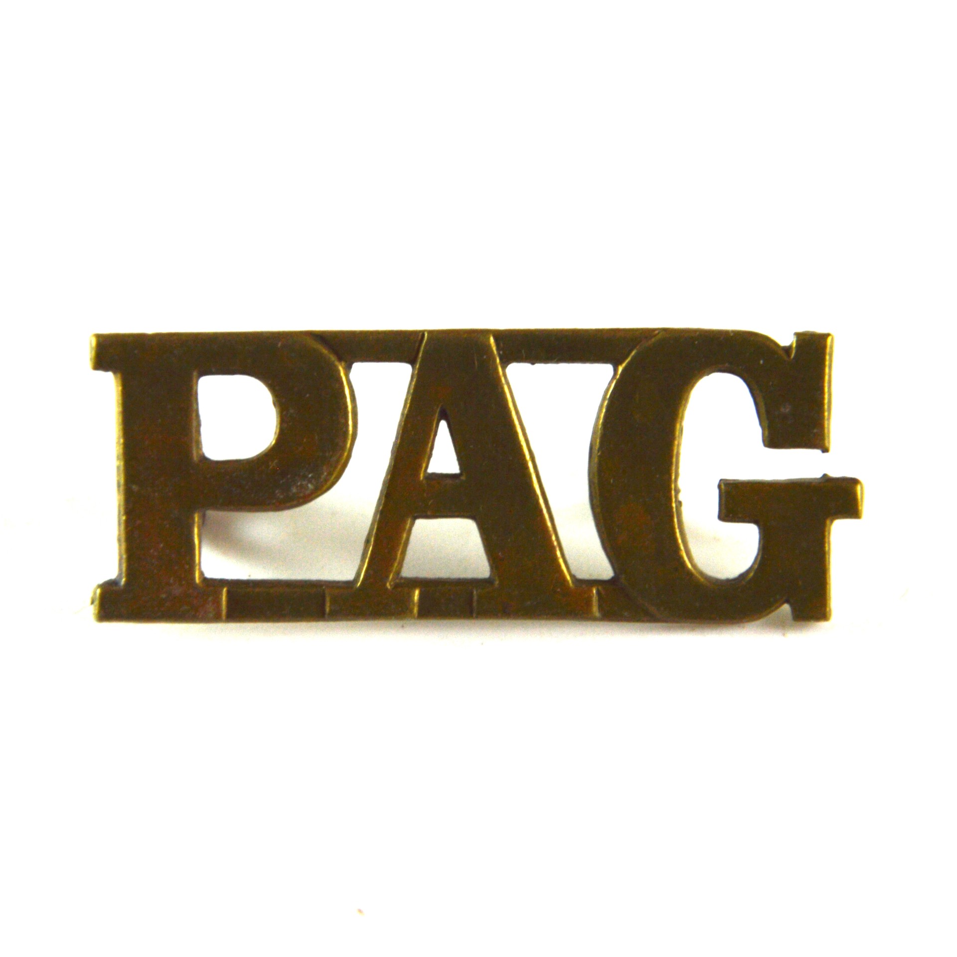 South African Prince Albert's Guard (PAG) Brass Shoulder Title (1894–1913 Pattern)