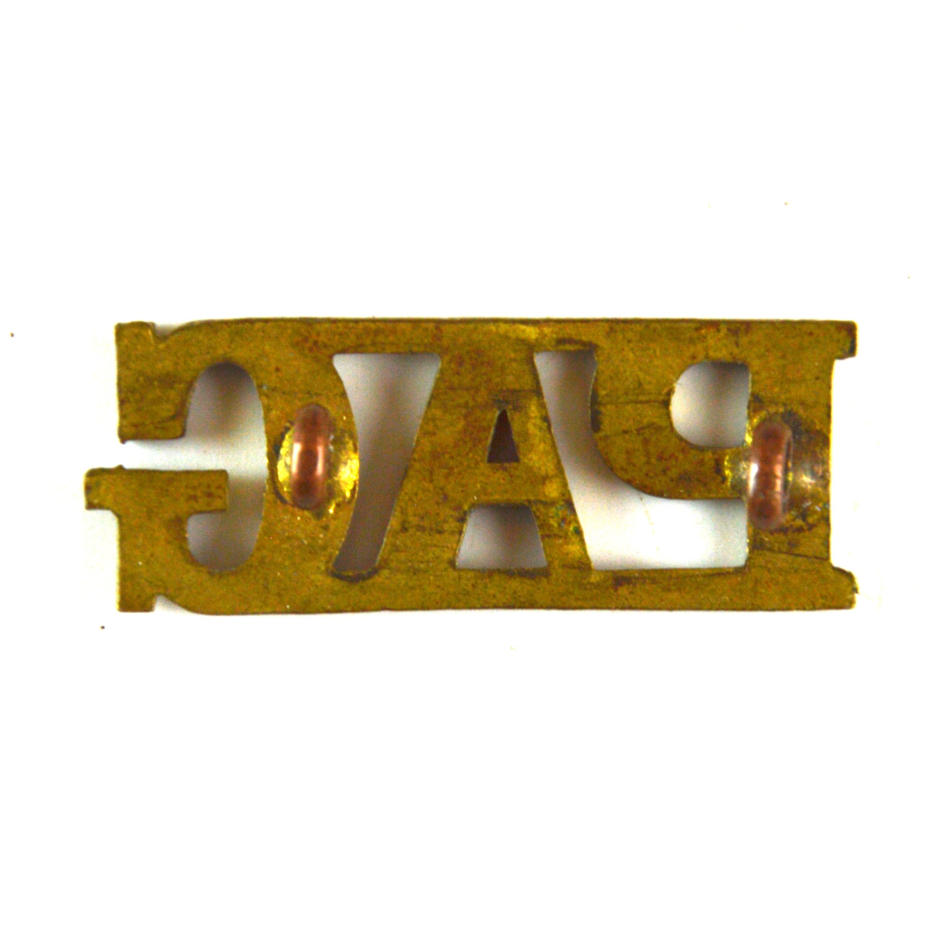 South African Prince Albert's Guard (PAG) Brass Shoulder Title (1894–1913 Pattern) - Image 2