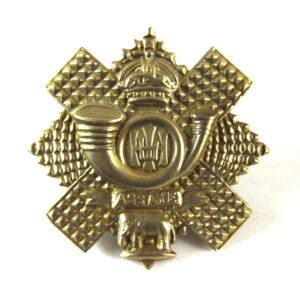 Highland Light Infantry (HLI) Glengarry Badge, King's Crown - Original WWII-Era Manufacture with Stamped Lugs