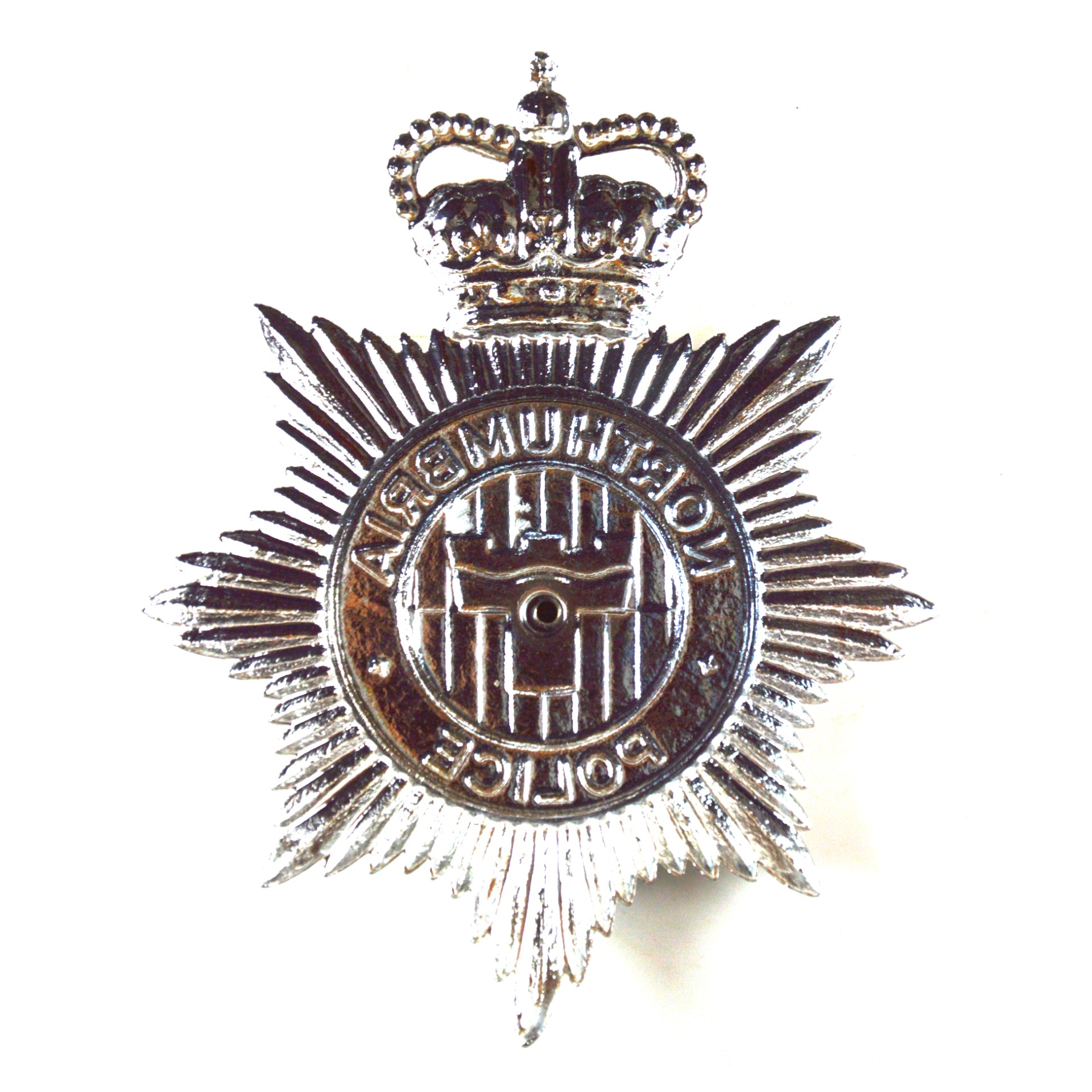 Northumbria Police Chrome Helmet Plate Badge (1974-2022 Pattern) - Image 2