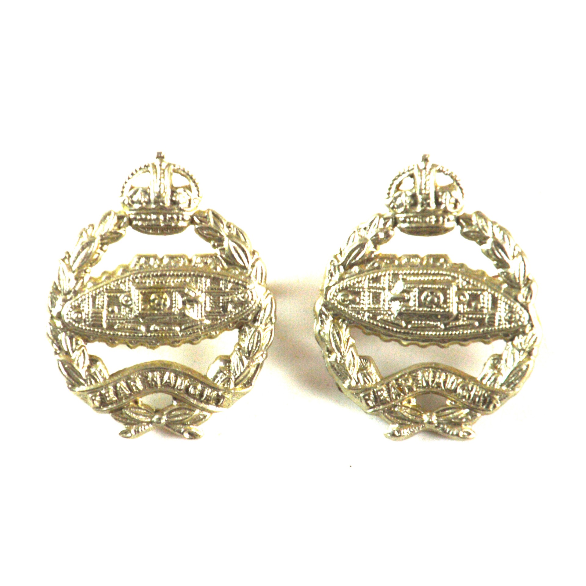 Royal Tank Regiment (RTR) Collar Badges, Pair (1923-1953 Copy)