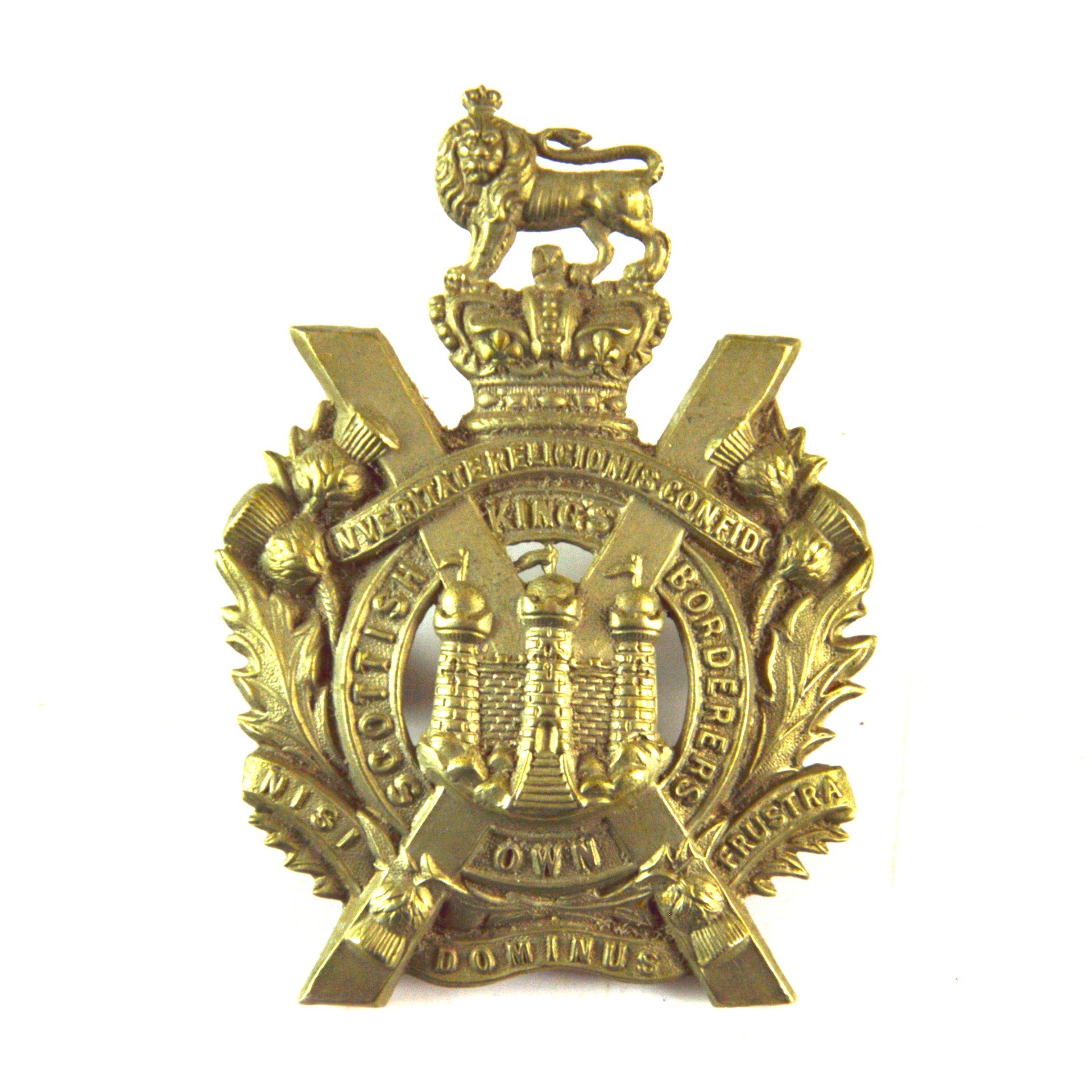 King's Own Scottish Borderers (KOSB) Helmet Plate Centre Badge (1887-1901 Pattern) - Original