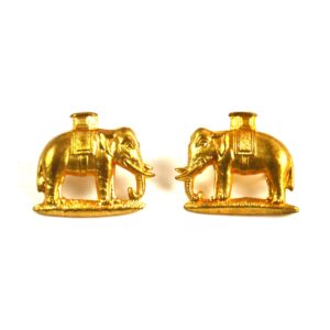 Duke of Wellington's (West Riding) Regiment Gilt Officer Collar Badges - Pair (1882-1958 Pattern)