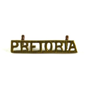 South African Pretoria Regiment (PRETORIA) Brass Shoulder Title Badge (1932-1963 Pattern)