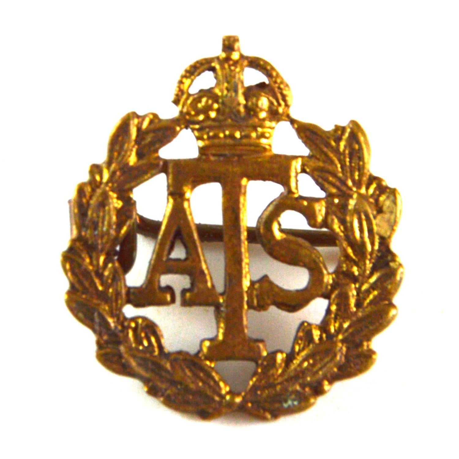 Auxiliary Territorial Service (ATS) Brass Lapel Brooch Badge - J. R. Gaunt, London