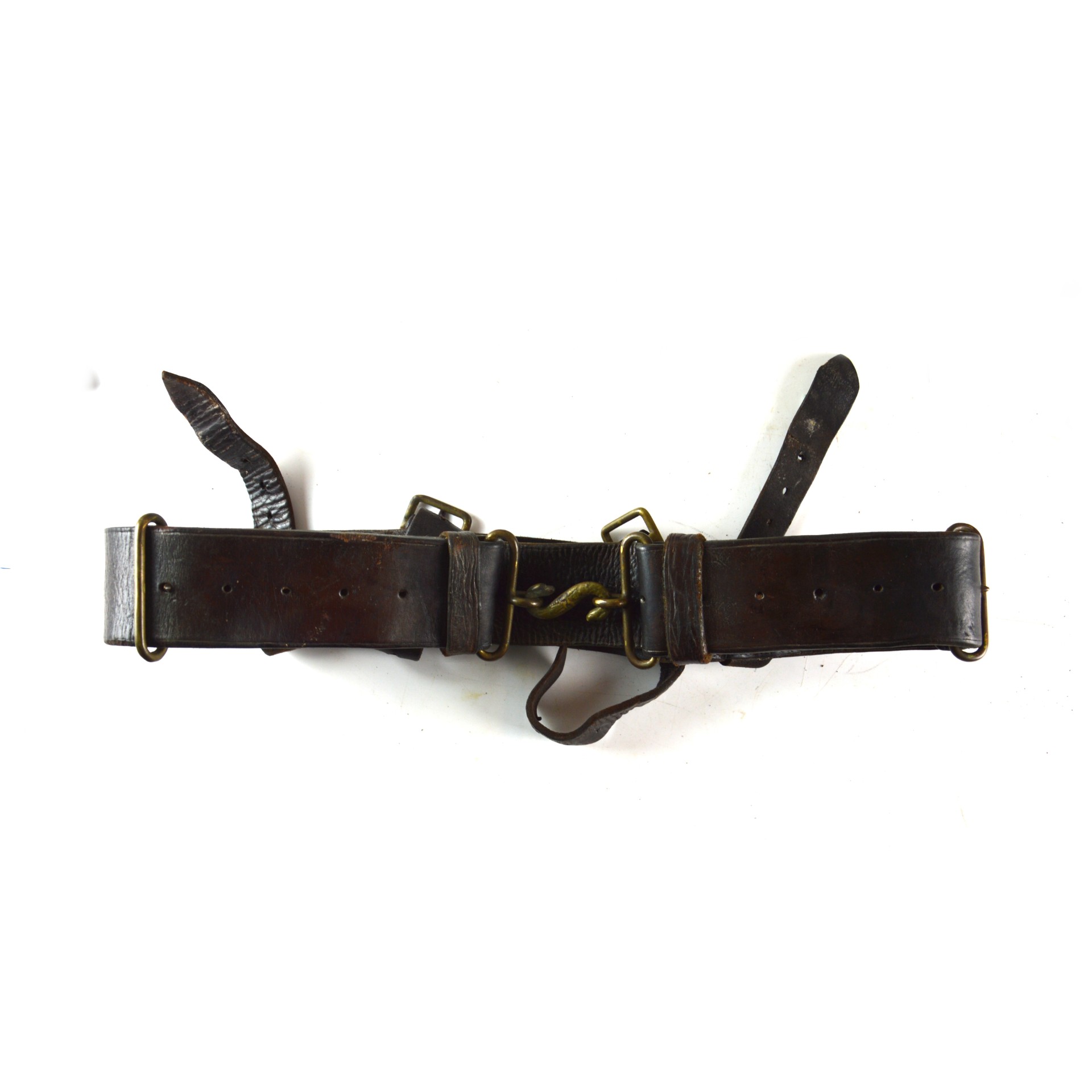 British 1914 Pattern Leather Waist Belt - Original