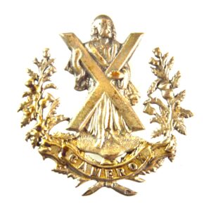 Queen's Own Cameron Highlanders Sporran Badge (Scroll Pattern) - Original