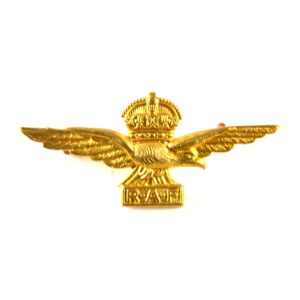 Royal Air Force (RAF) 1-Piece Side Hat Cap Badge (King's Crown) - Restrike