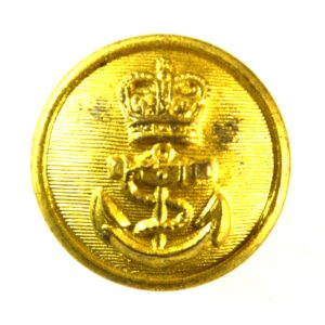 Royal Navy Gilt Button, Queen's Crown (4-Hole Reverse) - 23mm