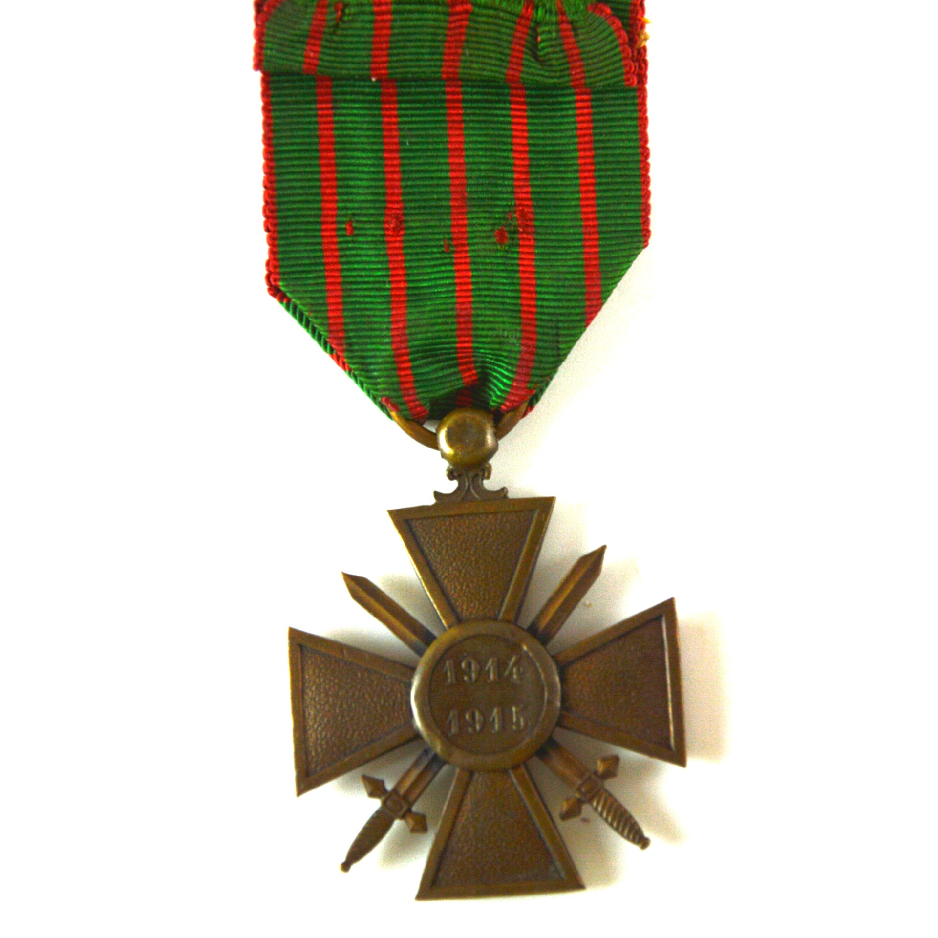 French Croix de Guerre 1914-1915 Medal with Silver Star and Gold Star - Image 2