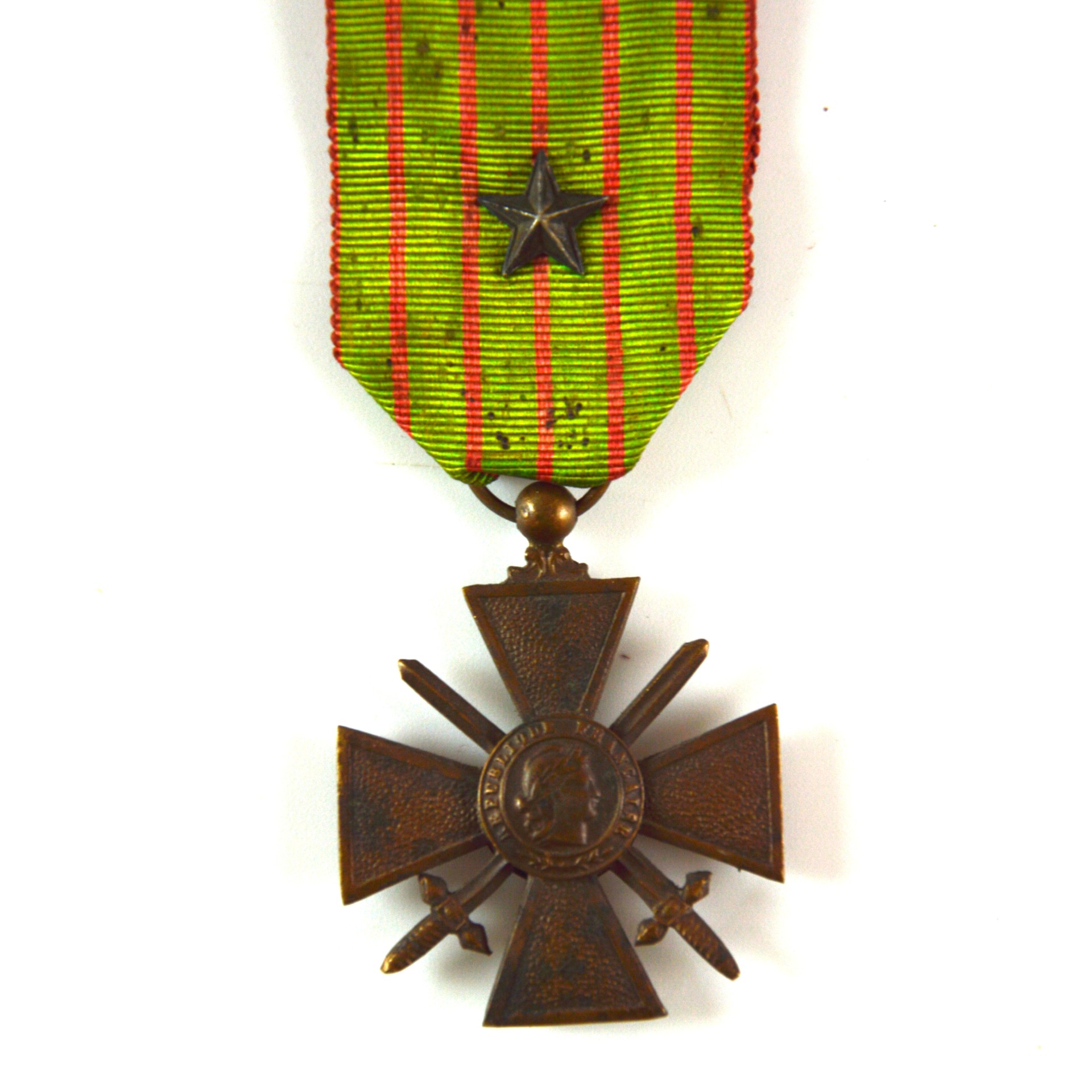 French Croix de Guerre 1914-1918 Medal with Silver Star