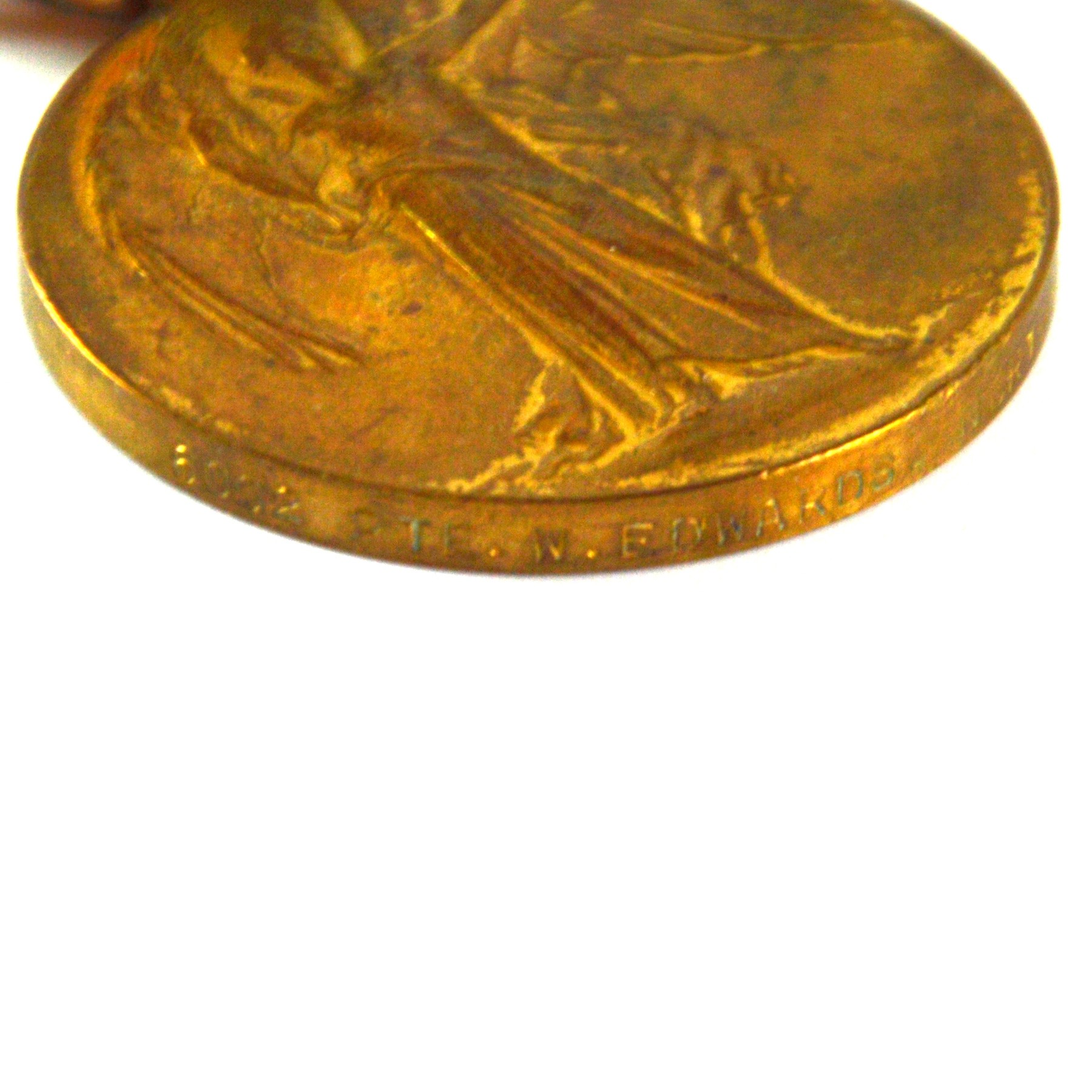 Victory Medal, Private William Edwards, 14th (Pioneers) Battalion, Northumberland Fusiliers (Silver War Badge Recipient) - Image 3