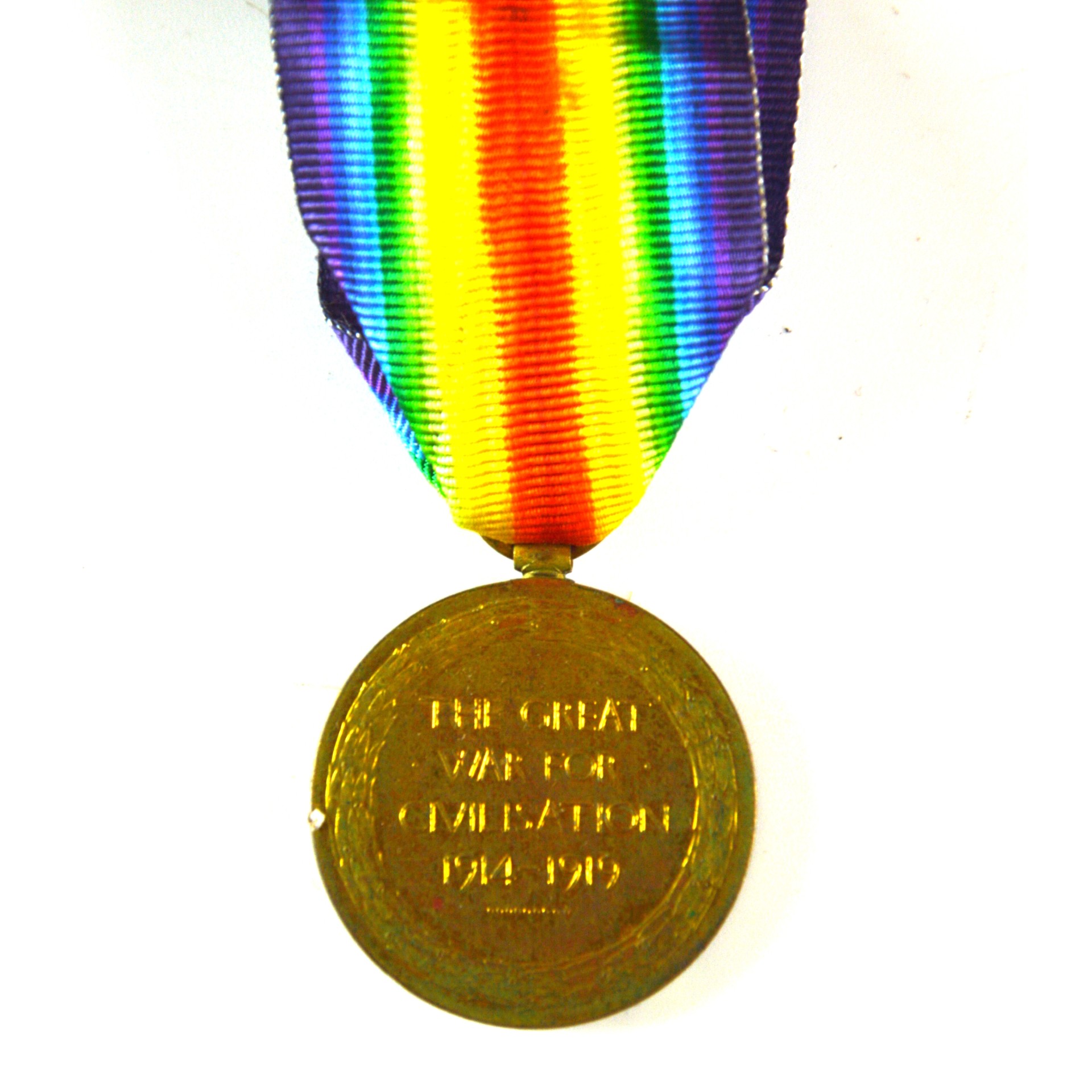 Victory Medal, Private Herbert Thomas Grayston, Northamptonshire Regiment (Silver War Badge Recipient for Mental Illness) - Image 2