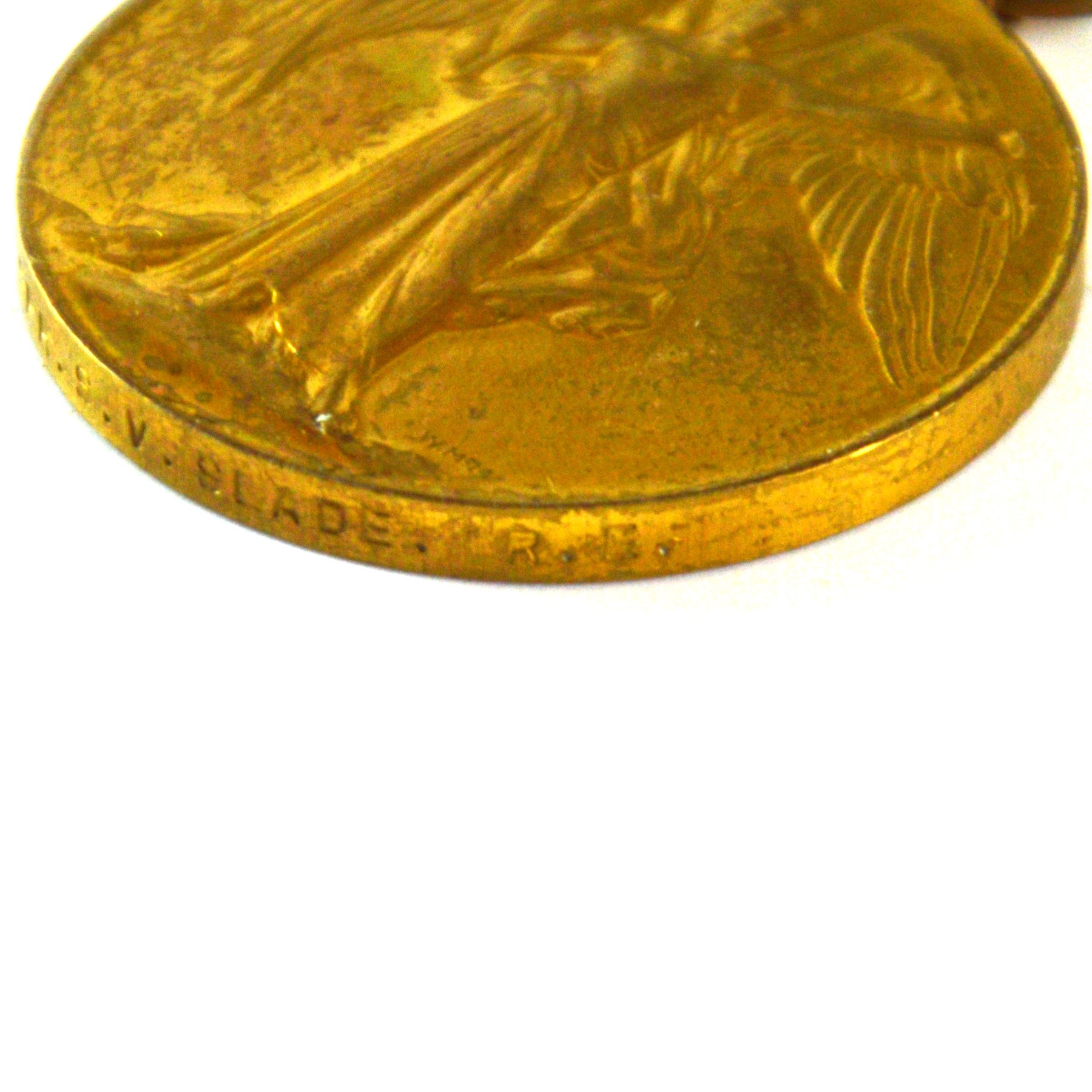 Victory Medal, Sapper Sidney Vaughan Slade, Royal Engineers (Silver War Badge Recipient) - Image 3