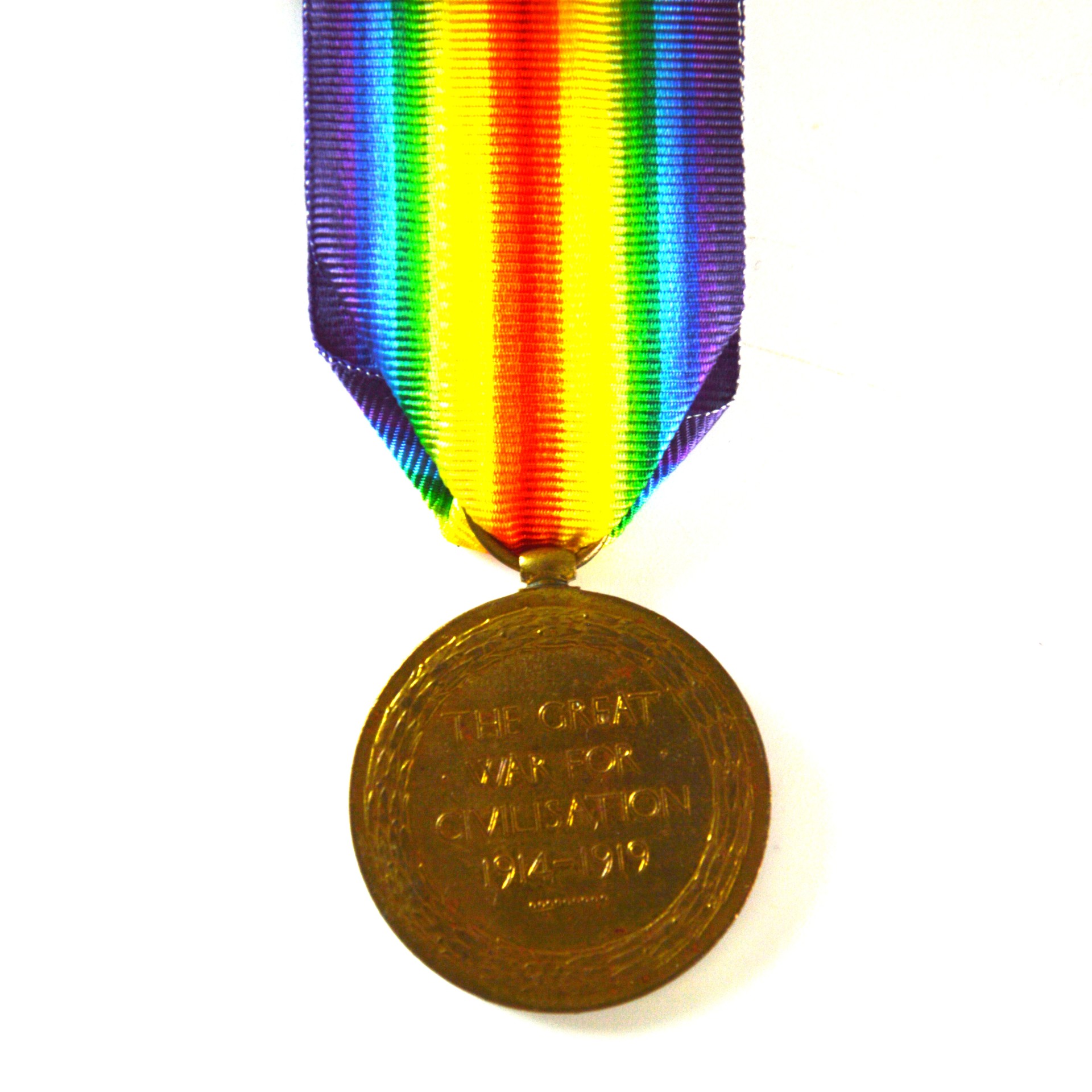 Victory Medal, Private Herbert Gray, Queen's (Royal West Surrey) Regiment (Silver War Badge Recipient) - Image 2