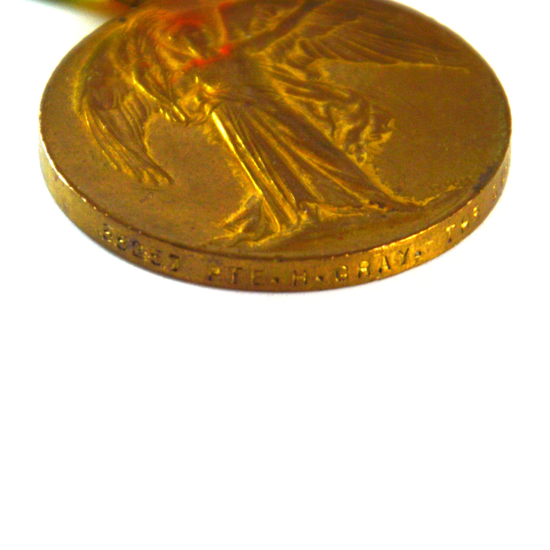Victory Medal, Private Herbert Gray, Queen's (Royal West Surrey) Regiment (Silver War Badge Recipient) - Image 4