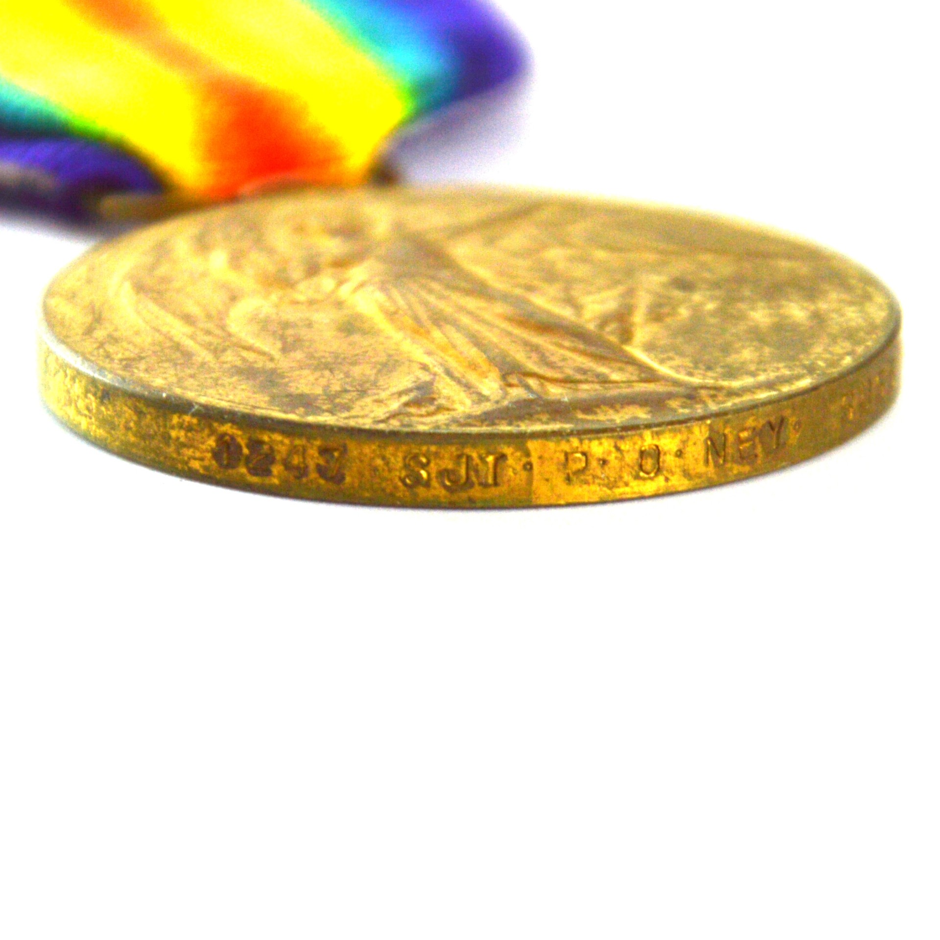 Victory Medal, Serjeant Percy Ottaway Bain Ney, 1/1st Sussex Yeomanry - Image 4