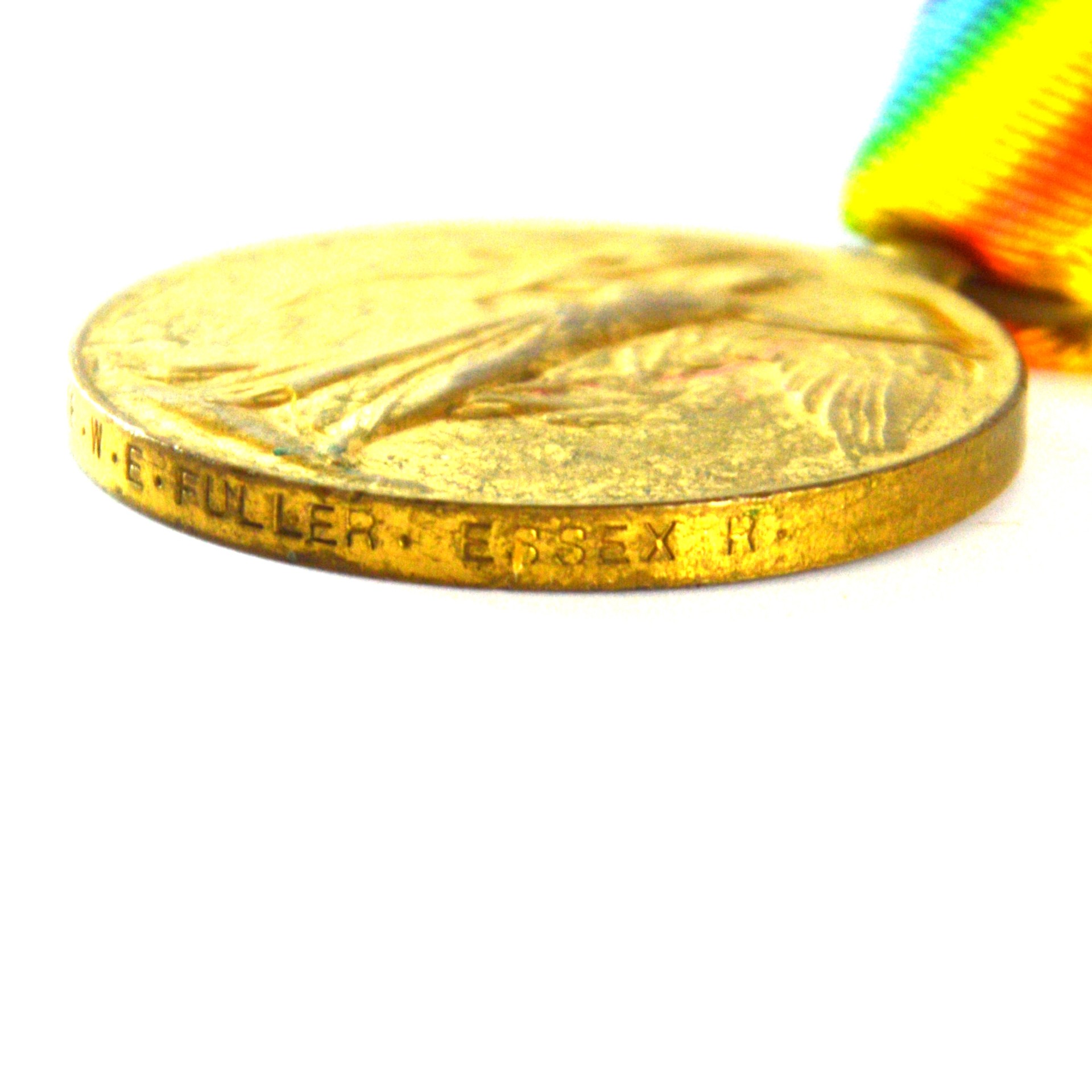 Victory Medal, Private William Ewart Fuller, 13th (West Ham) Battalion, Essex Regiment (later Lance Corporal, Silver War Badge Recipient) - Image 3