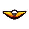Canadian Parachute Jump Qualification Wings Embroidered Patch - with Red Leaf on a Black Background
