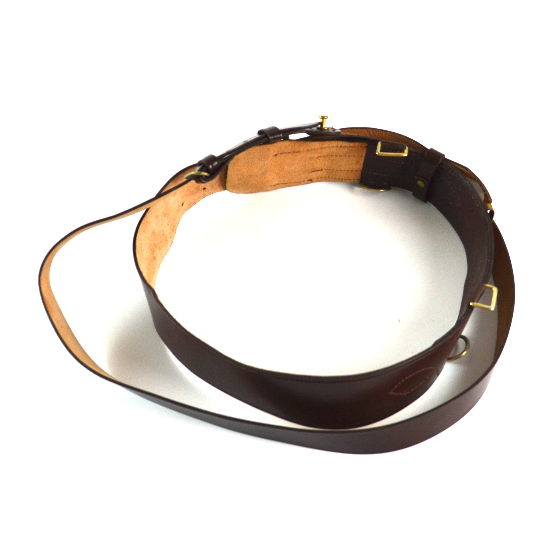 British Sam Browne Pattern Brown Leather Waist Belt and Cross-Strap - Image 2