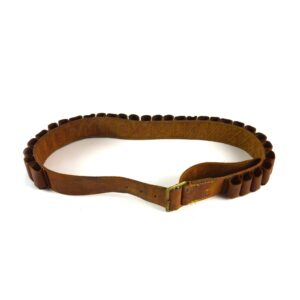 Vintage 12-Bore Leather Bandolier - 30 Round Capacity