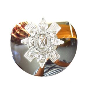5th Volunteer Battalion (Glasgow Highlanders), Highland Light Infantry (HLI) Chrome Plaid Broach - Queen Victoria's Crown