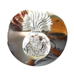 Royal Scots Fusiliers (RSF) Chrome Plaid Broach - King's Crown