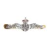 Royal Air Force (RAF) Chrome Wings Sweetheart Brooch Badge - King's Crown