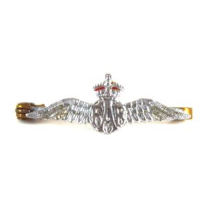 Royal Air Force (RAF) Chrome Wings Sweetheart Brooch Badge - King's Crown