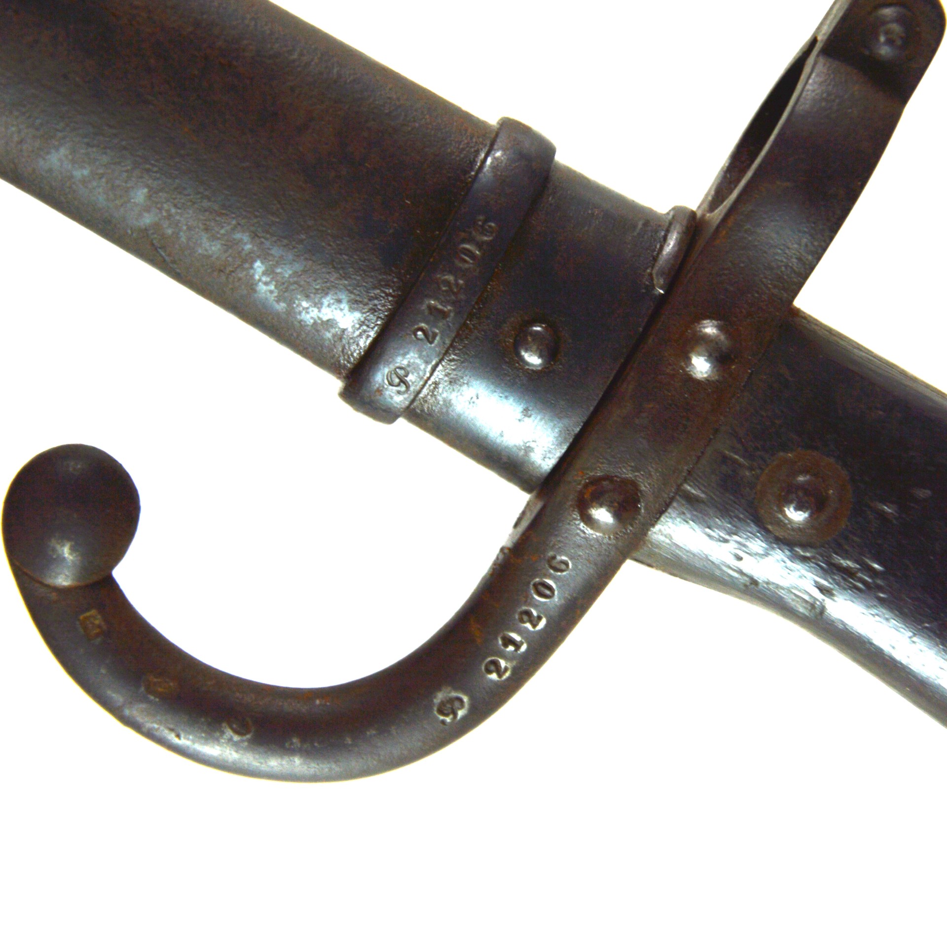 French M1874 Gras Bayonet with Matching Serial Numbers - Manufactured by St. Etienne Weapons Factory, Dated April 1879 - Image 4