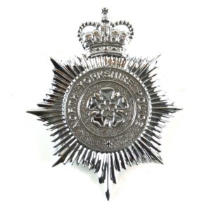 North Yorkshire Police Chrome Helmet Plate - Queen's Crown