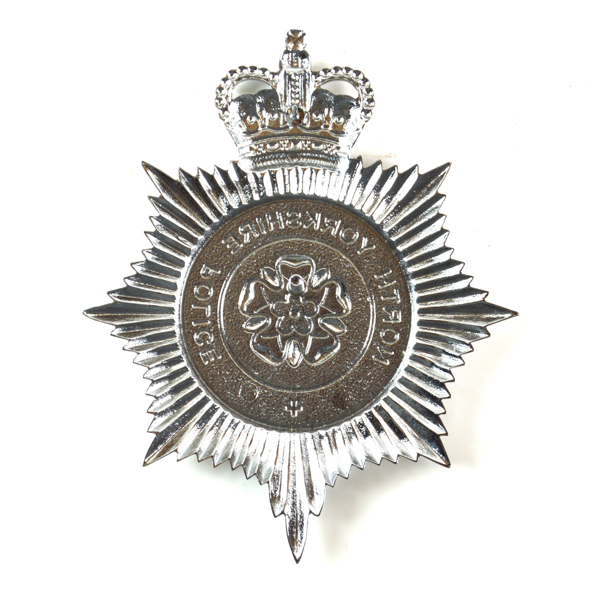 North Yorkshire Police Chrome Helmet Plate - Queen's Crown - Image 2