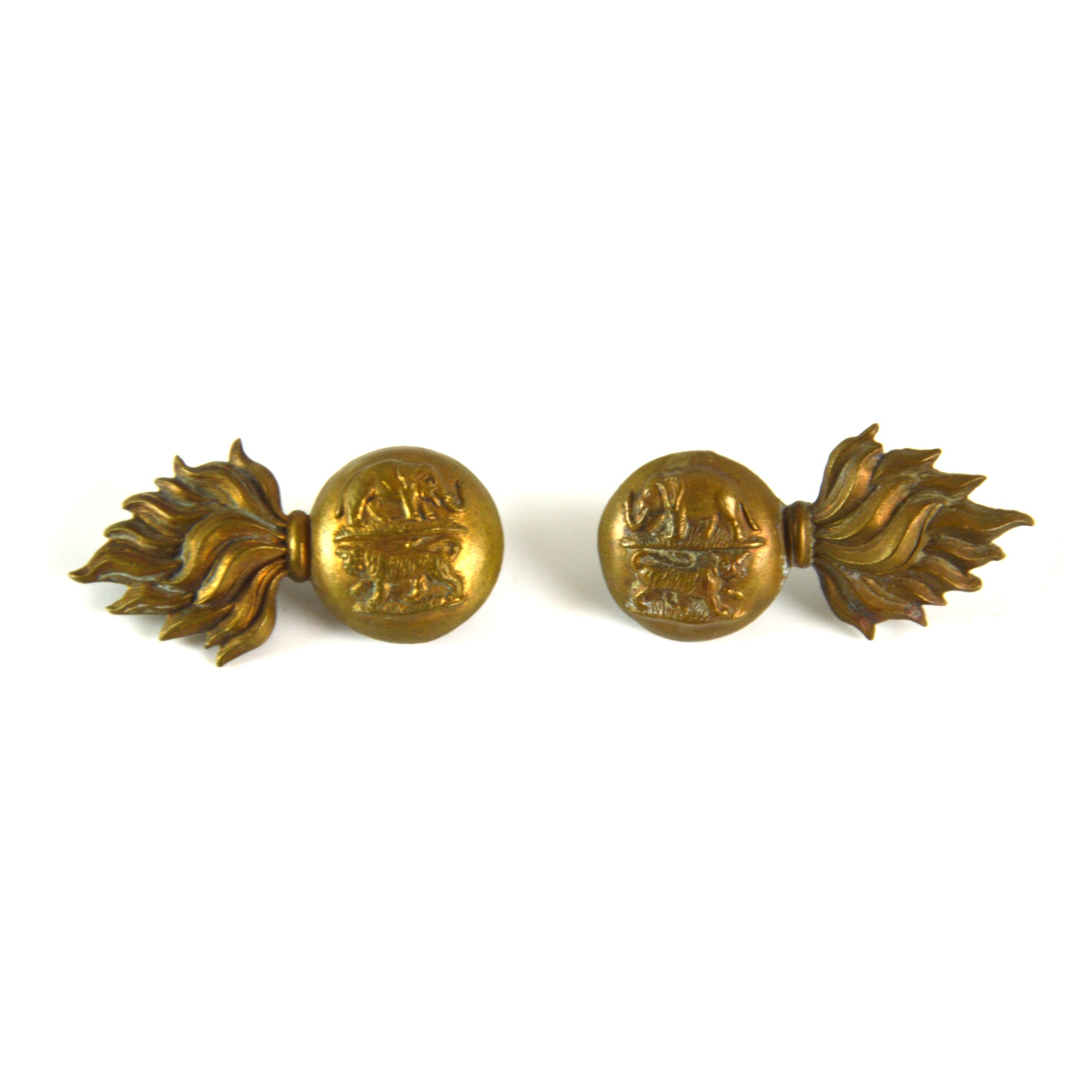Royal Dublin Fusiliers Collar Badges - Pair
