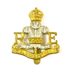Royal Monmouthshire Royal Engineers (Militia) Cap Badge (King's Crown) - Original by J.R. Gaunt, London