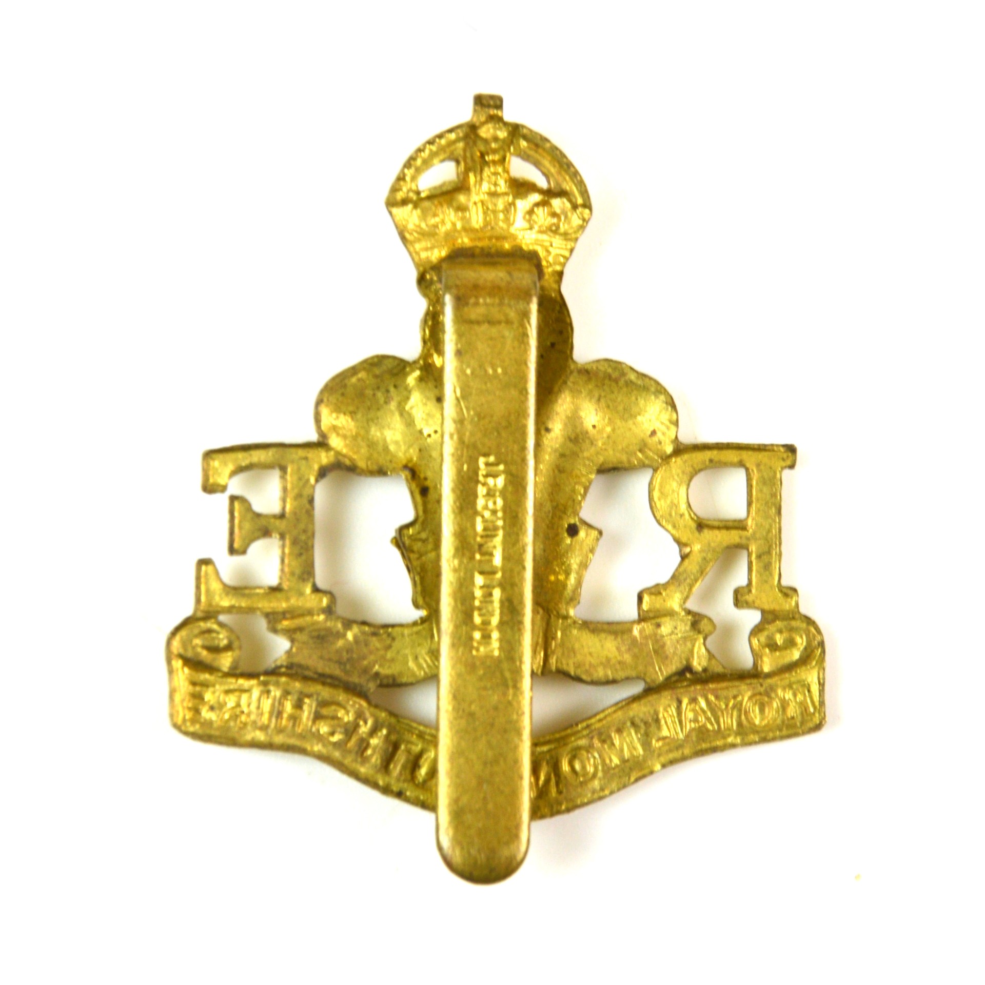 Royal Monmouthshire Royal Engineers (Militia) Cap Badge (King's Crown) - Original by J.R. Gaunt, London - Image 2