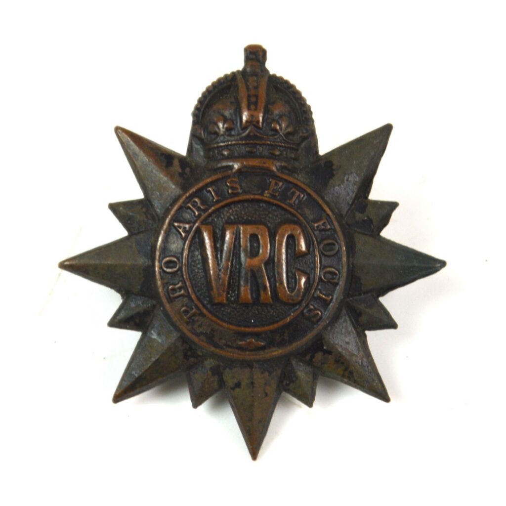 Victoria Rifles of Canada Cap Badge (King's Crown) - Original
