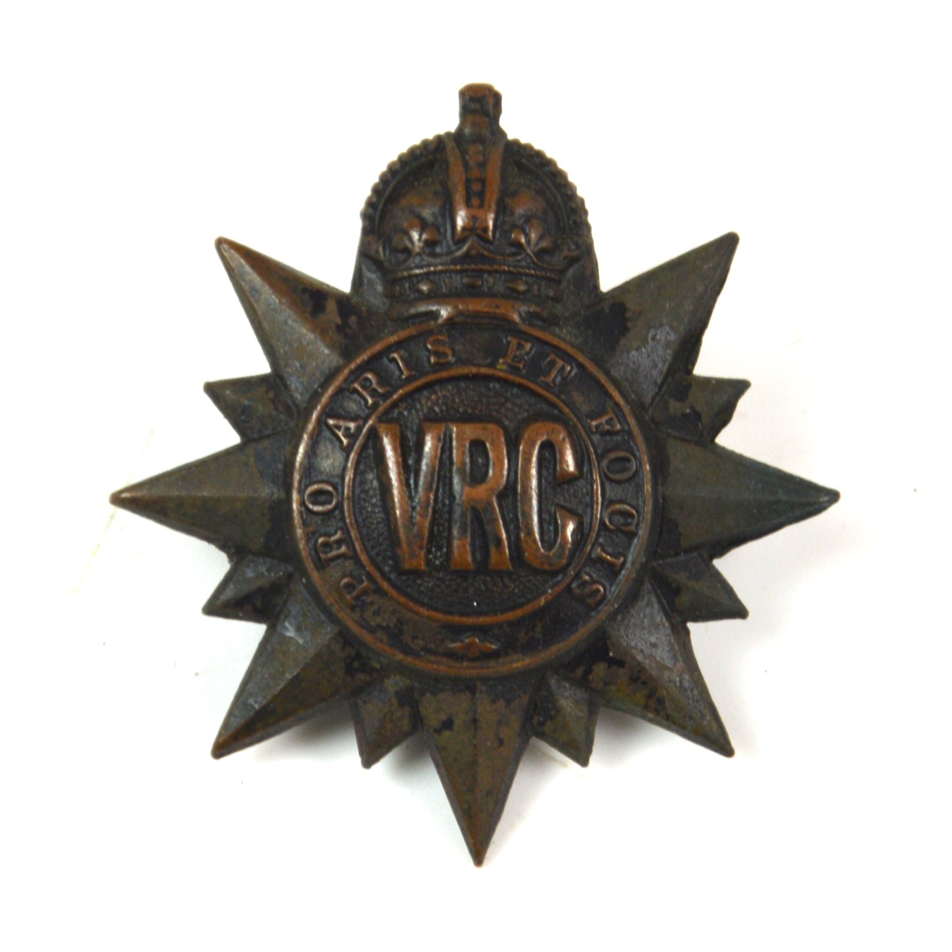 Victoria Rifles of Canada Cap Badge (King's Crown) - Original