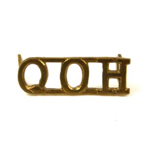 Queen's Own Hussars (QOH) Brass Shoulder Title