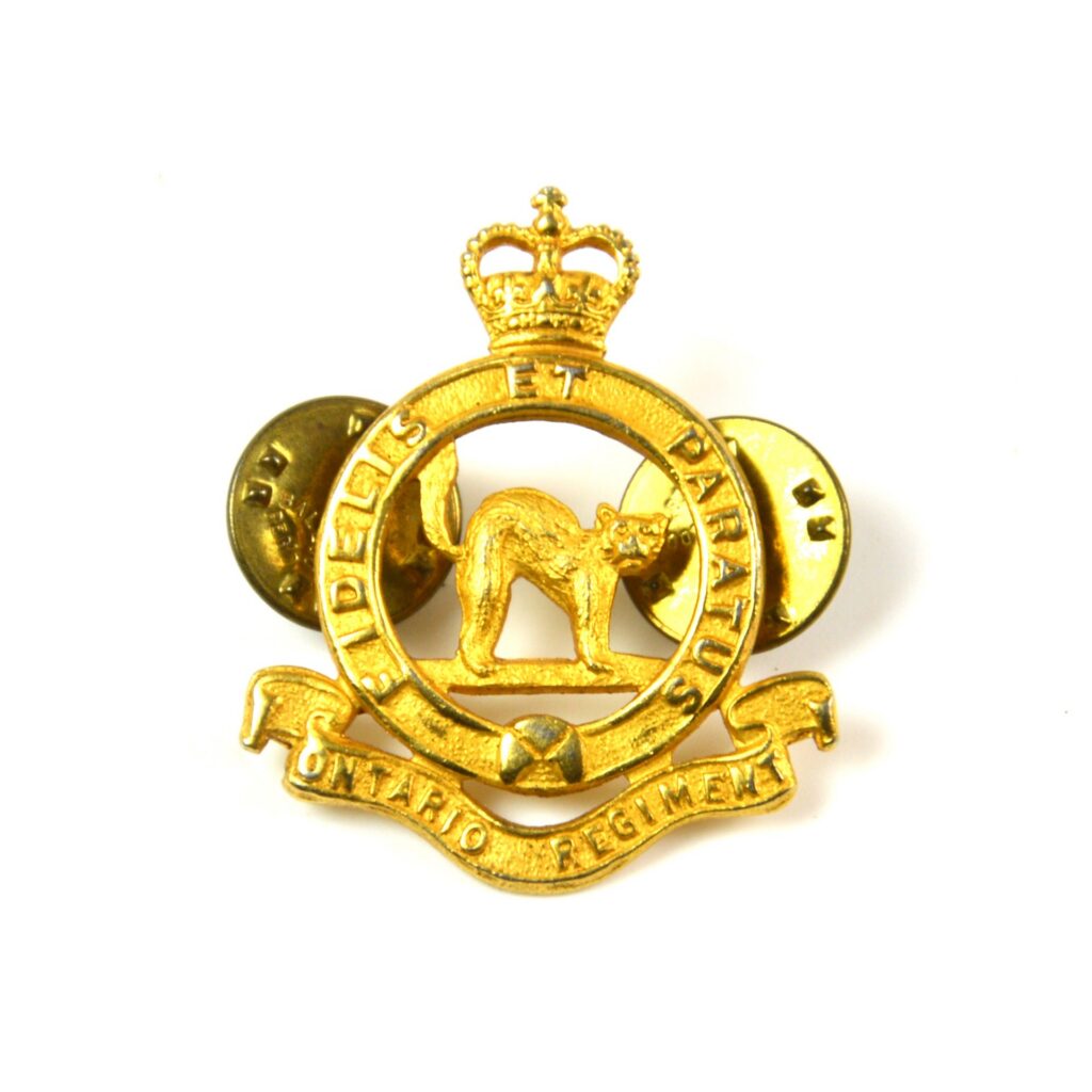 Ontario Regiment (Royal Canadian Armoured Corps) Gilt Collar Badge (1953-2022 Pattern)