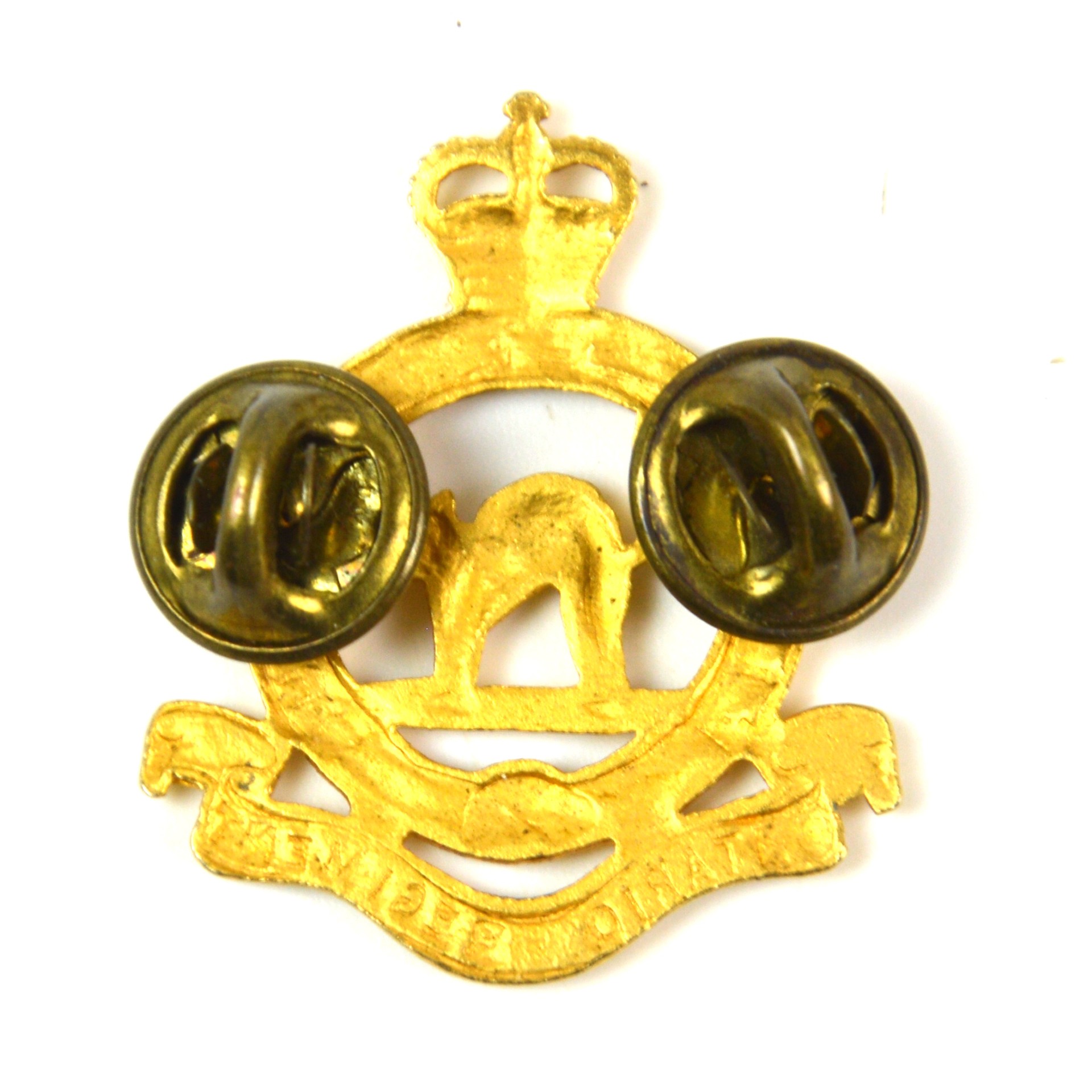 Ontario Regiment (Royal Canadian Armoured Corps) Gilt Collar Badge (1953-2022 Pattern) - Image 2