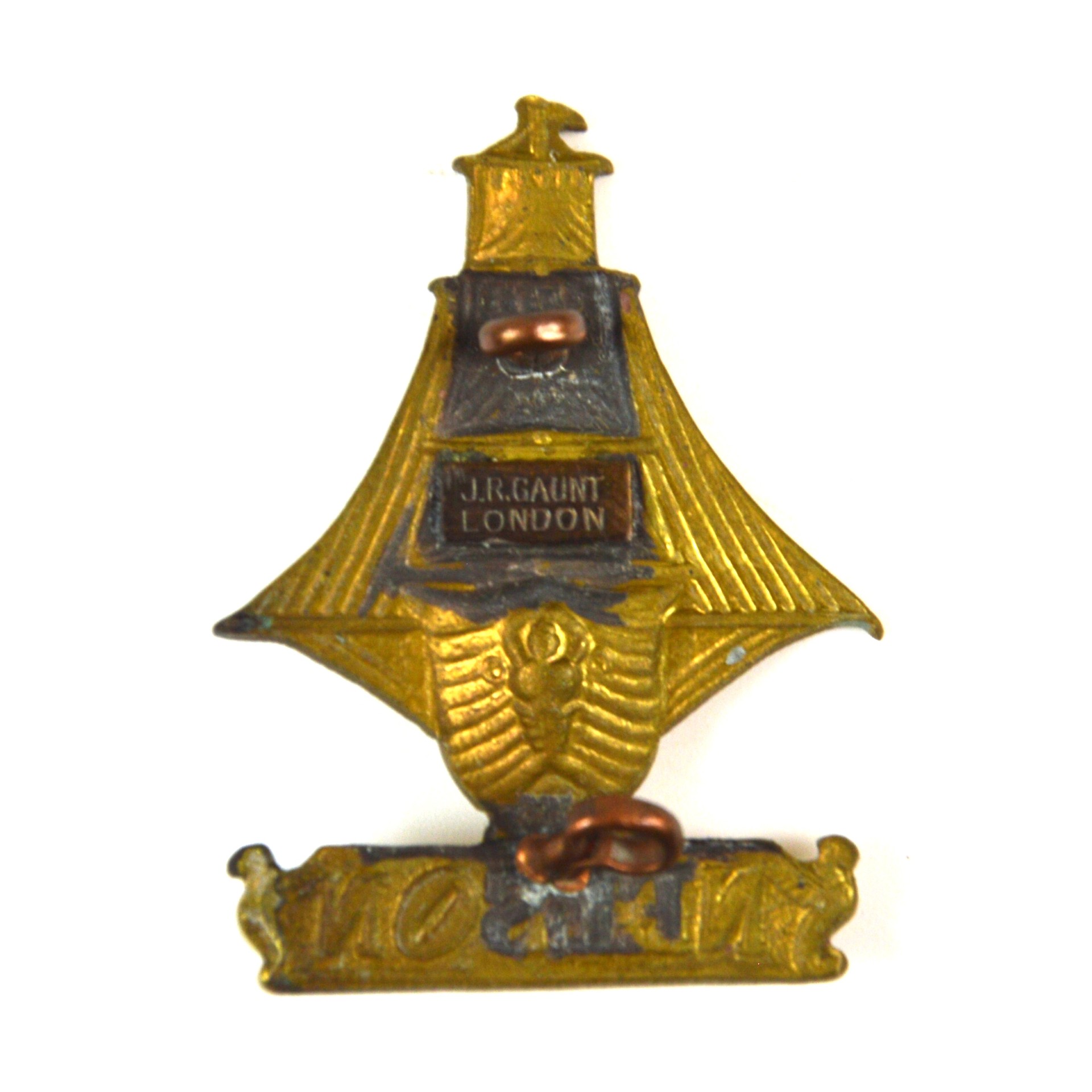 Nelson Battalion, Royal Naval Division Cap Badge - Original with J.R. Gaunt, London Plaque - Image 2