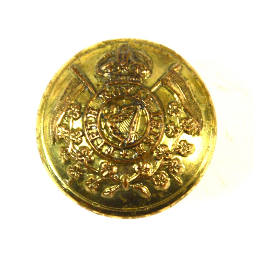 16th/5th The Queen's Royal Lancers Officer Button (King's Crown, 1901-1953 Pattern) - 24.5mm