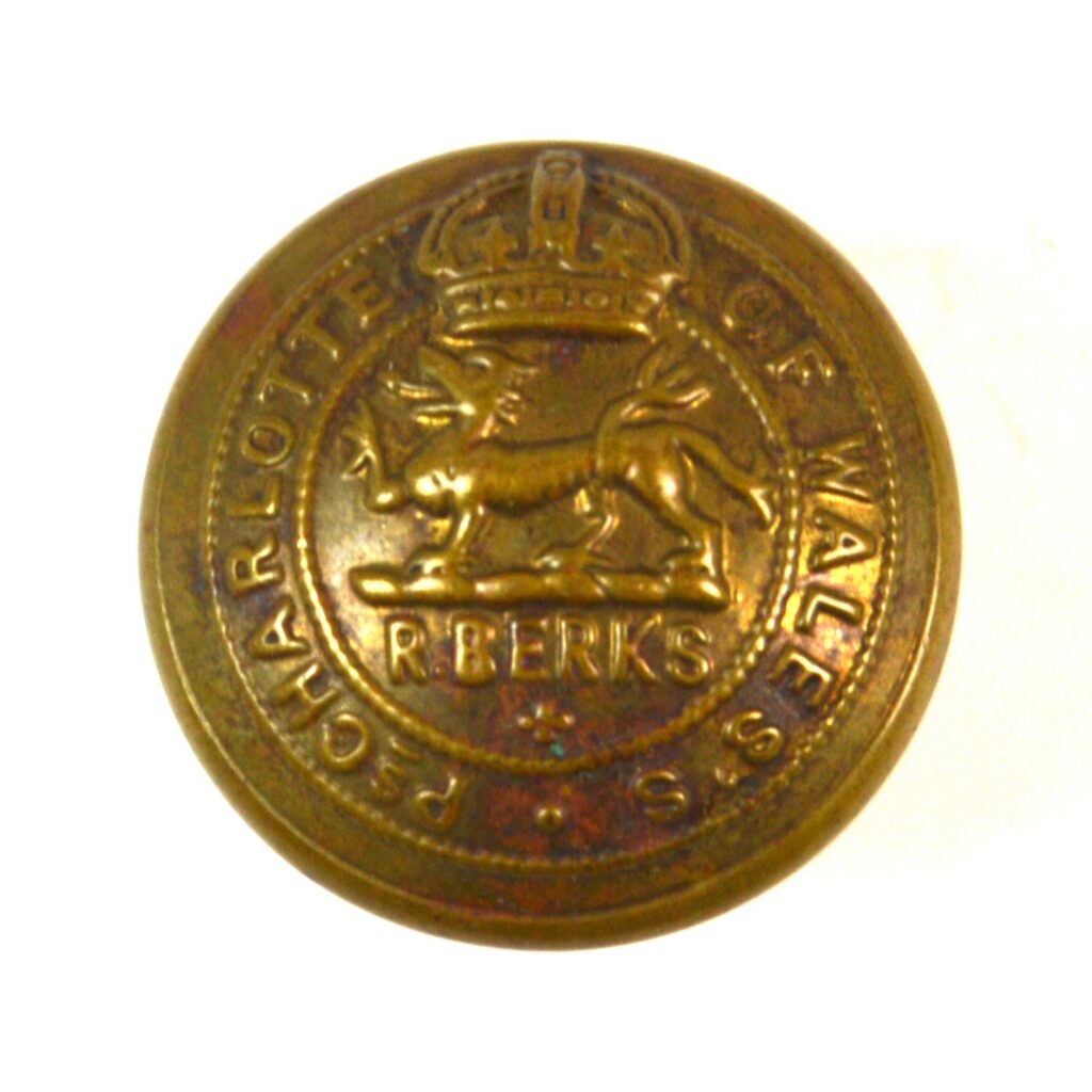 Royal Berkshire Regiment (Princess Charlotte of Wales's) Brass Button (1901-1953 Pattern) - 25.5mm