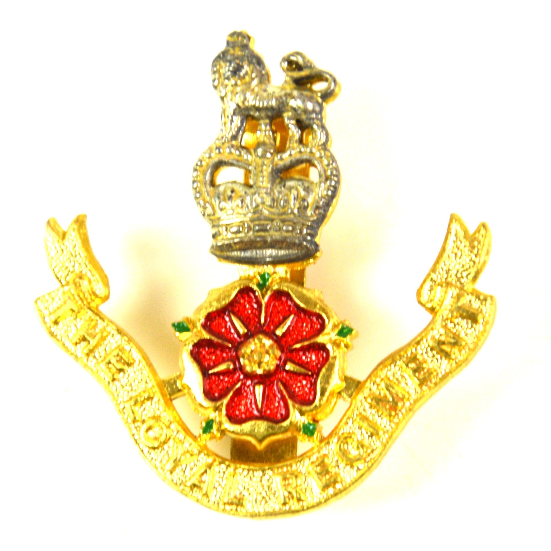 Loyal Regiment (North Lancashire) Officer Gilt and Enamel Cap Badge (1953-1970 Pattern)